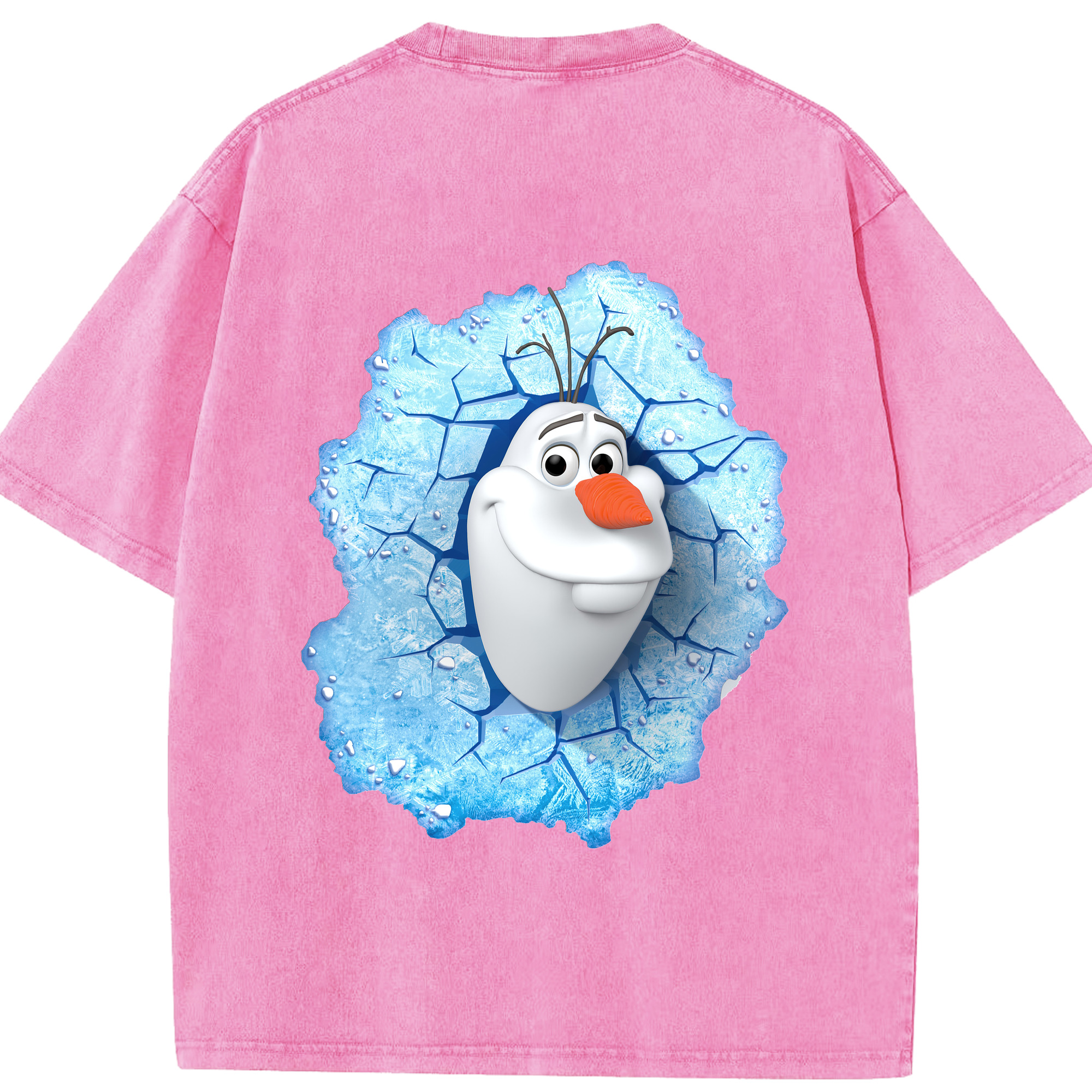 （画像用） アナと雪の女王 アンナ エルサ Frozen Anna Elsa 綿100% ヴィンテージ風 半袖Tシャツ（背面プリント）